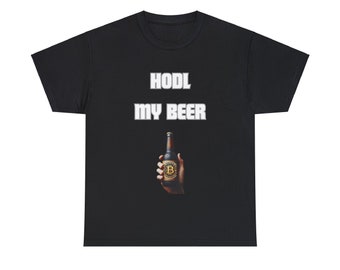 HODL My Beer - Crypto Themed Unisex Black Tee