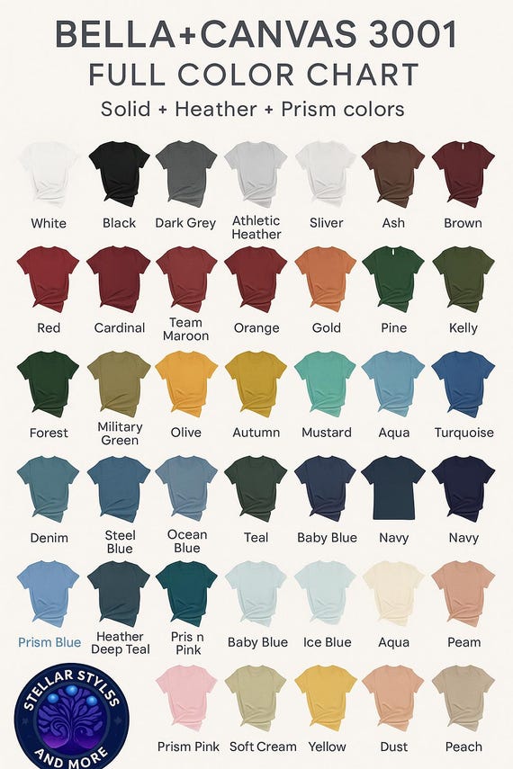 Ultimate Bella Canva Color Swatch Guide for T-Shirt Entrepreneurs