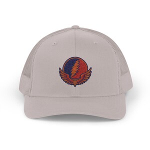 Grateful Dead Trucker Cap, Winged Lightning Bolt, Music Festival Hat image 7