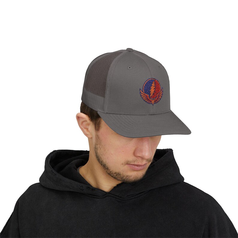 Grateful Dead Trucker Cap, Winged Lightning Bolt, Music Festival Hat image 14