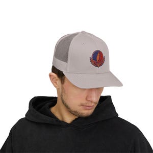 Grateful Dead Trucker Cap, Winged Lightning Bolt, Music Festival Hat image 12