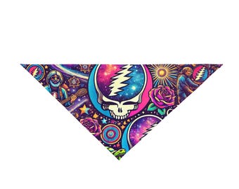 Vibrant Custom Pet Bandana - Soft Polyester, 2 Sizes - Unique Print for Dogs & Cats