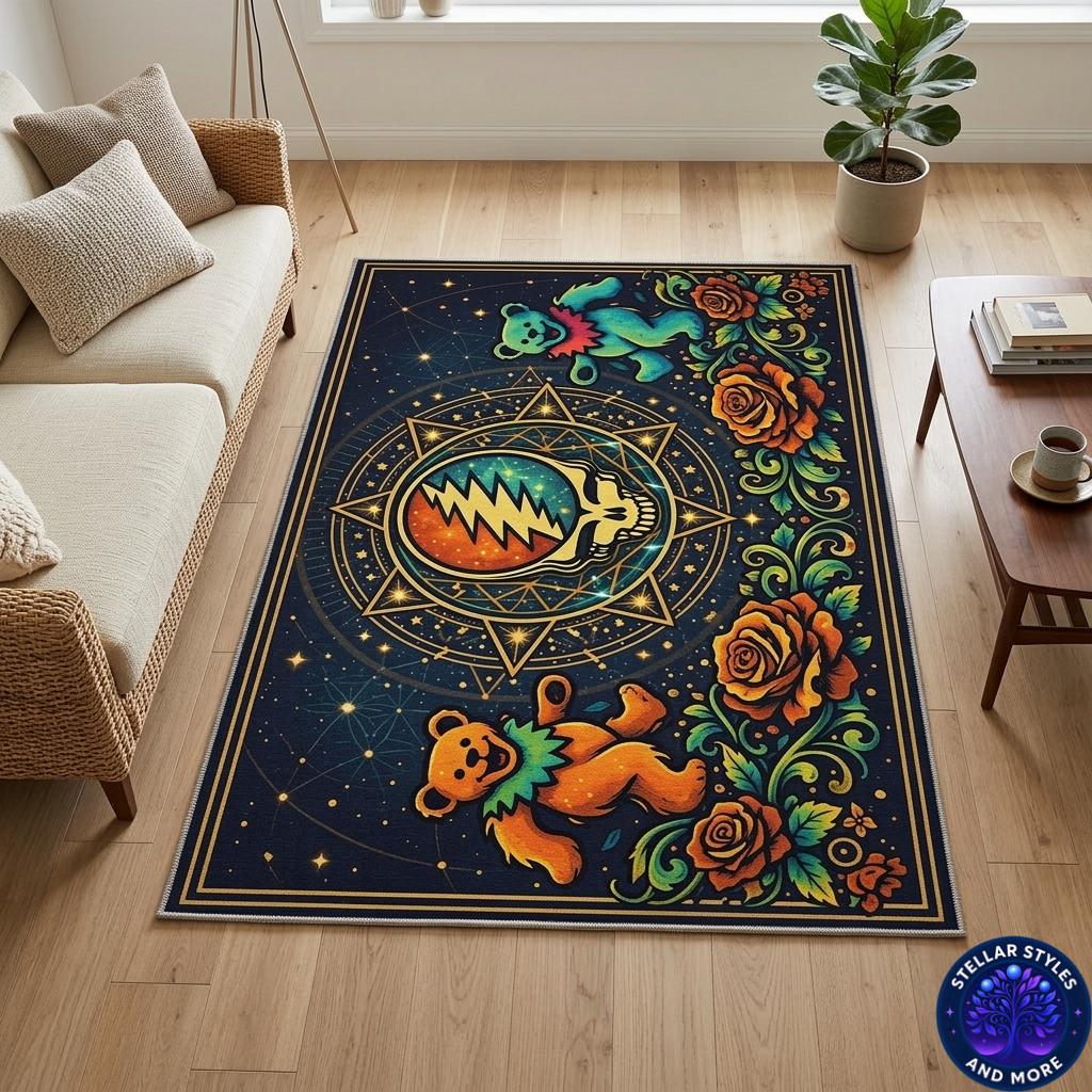 Gd Nanda Rug Grateful Dead Steal Your Face With Dancing Bears Outdoor Rug ...