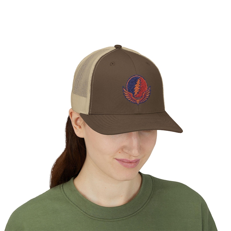Grateful Dead Trucker Cap, Winged Lightning Bolt, Music Festival Hat image 15