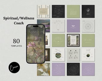 Ganzheitlicher Coach, Wellness Coach, Ganzheitlicher Coach, Wohlfühl Coach, Life Coach, Energie Heiler, Canva Social Media Templates