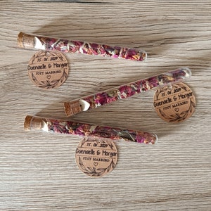 Fiale con o senza etichette personalizzate (Matrimonio, Battesimo, Addio al nubilato, Compleanno, Party) Vendute in confezioni da 10