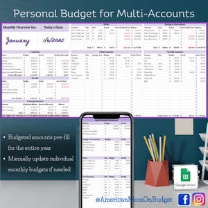 2025 Personal Budget Mehrere Accounts Lila