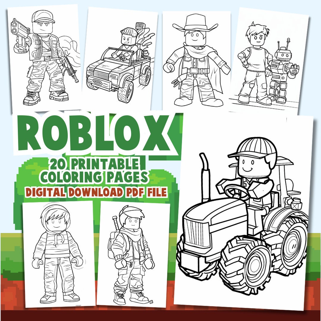 Roblox Coloring Pages Colouring Color Book Easy Cute Printable Adult ...
