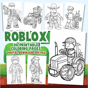 Roblox Coloring Pages Colouring Color Book Easy Cute Printable Adult Kids Digital for Relaxation Hobby Activities Tractor Car Video Games