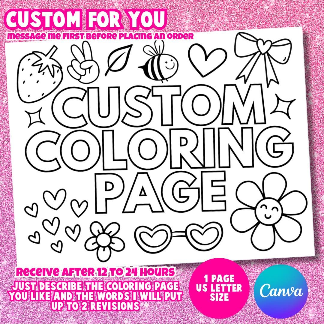 Custom Name Coloring Page: Editable Canva Template (digital Download ...