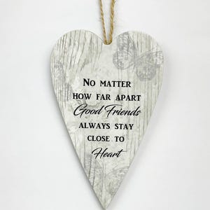 Gorgeous Missing You Gift  Special Friendship Gift Heart /Wooden Sign Plaque
