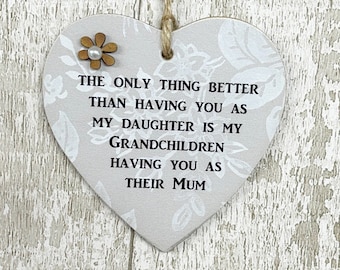 Mother Daughter Friendship The Only Thing Better Special Daughter/Grandchildren  Wooden Gift Heart  Plaque