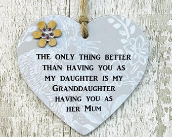 Mother Daughter Friendship The Only Thing Better Special Daughter/Granddaughter  Wooden Gift Heart  Plaque