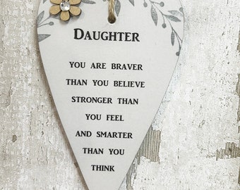 Special Daughter Inspirational And Uplifting Wooden  Gift Heart  Plaque