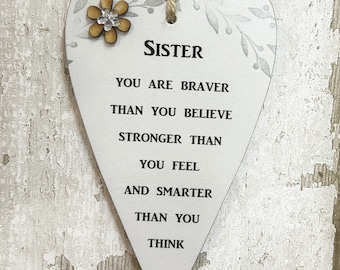 Special Sister Inspirational And Uplifting Wooden  Gift Heart  Plaque