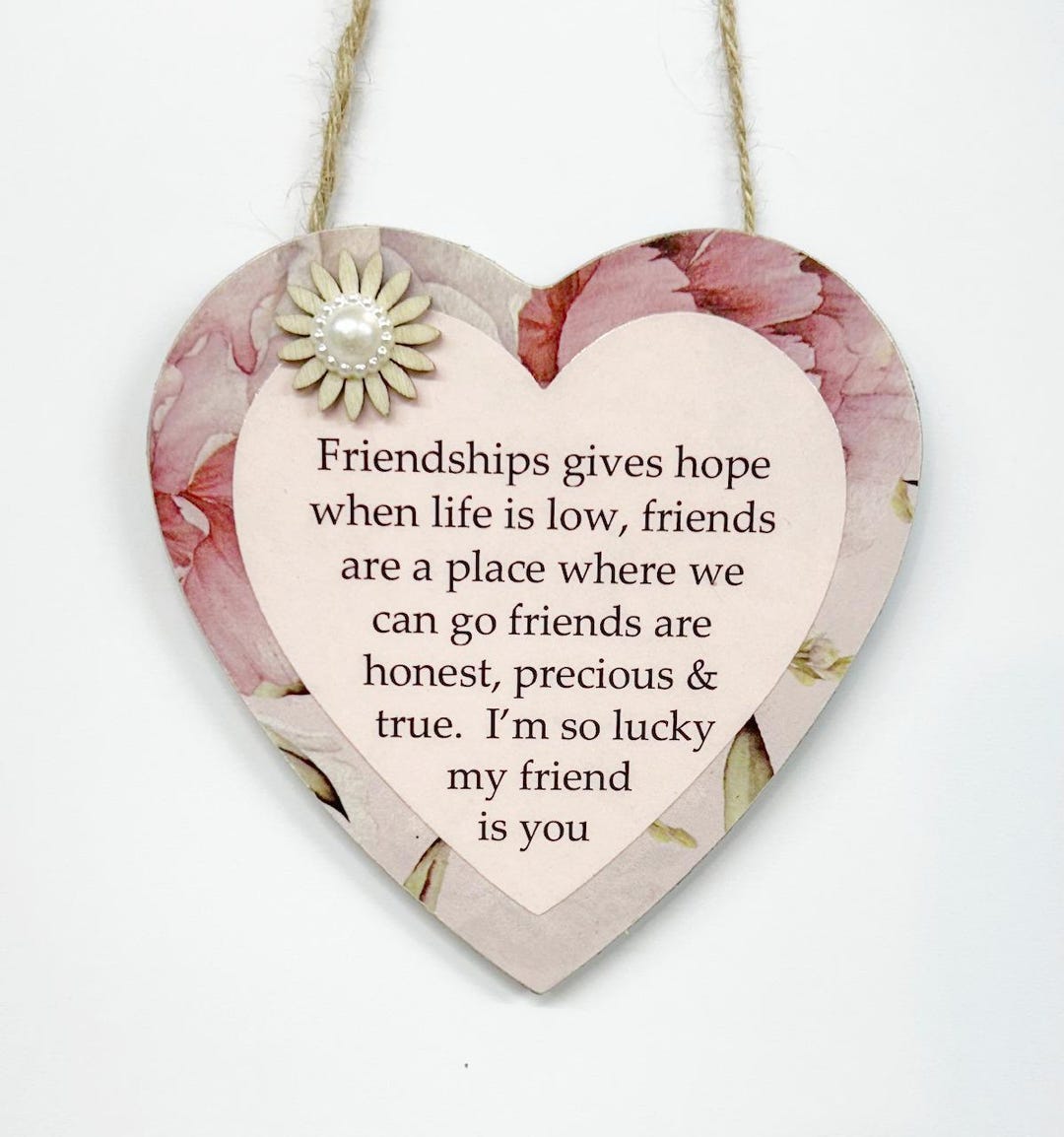 Friendship Hope Inspirational and Uplifting Special Friendship Give Hope Wooden Gift ...