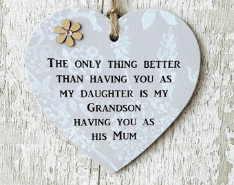Mother Daughter Friendship The Only Thing Better Special Daughter/Grandson  Wooden Gift Heart  Plaque