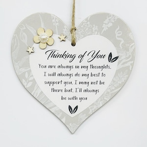 Beautiful Thinking Of You, You Are Always In My Thoughts Gift Heart Wooden Sign Plaque