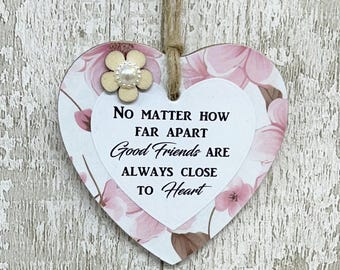 Super Cute Missing You, No Matter How Far Apart  Wooden Gift Heart