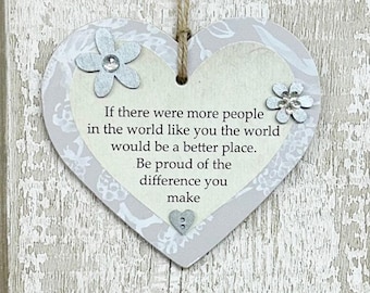 Special Friend If There Were More People  Like You, I'm Proud Of You Friendship Wooden Gift Heart  Plaque