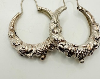 Vintage Silver Hoop Earrings 4.9 Grams