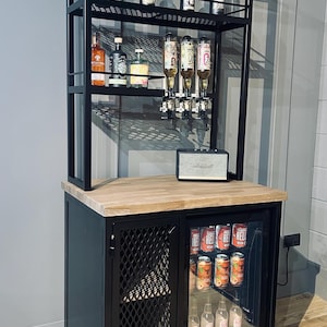 Industrial Home Bar Unit With Fridge Side Unit Drinks Cabinet - Etsy UK
