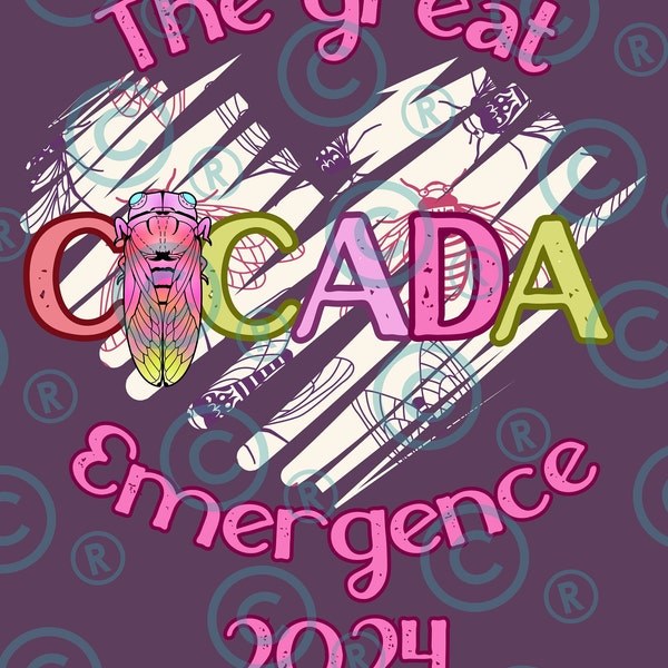 The Great Cicada Emergence 2024 Transparent PNG File, Cicada, Bugs, Emergence, Locust, PNG, Digital Design, Bug Shirts, Cicada Shirts