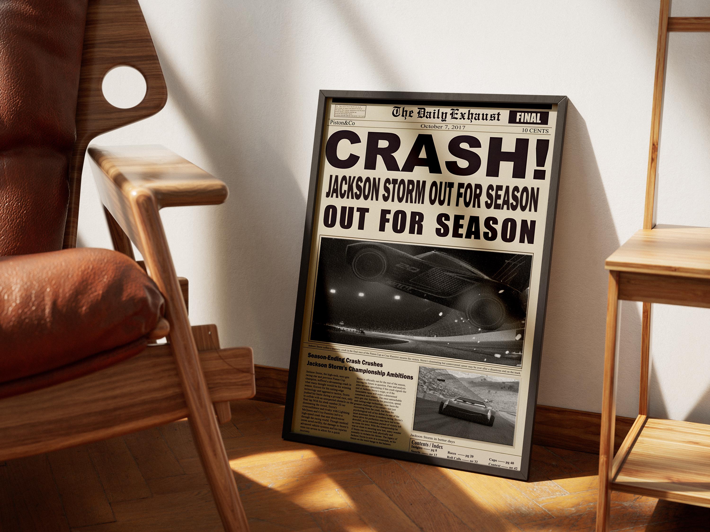 Jackson Storm Piston Cup Crash Poster – Digital Racing Wall Art - Etsy