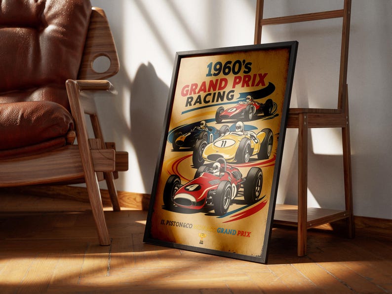 1960s Grand Prix Racing Poster: Vintage Motorsport Art (digital ...