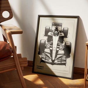 Vintage Formula 1 Blueprint Art Print: Retro Motorsport Wall Decor (Digital Download)