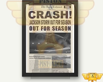 Jackson Storm Piston Cup Crash Poster – Digital Racing Wall Art