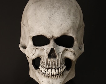 Realistic Skeleton Cosplay Mask -  Skull Mask with movable jaw