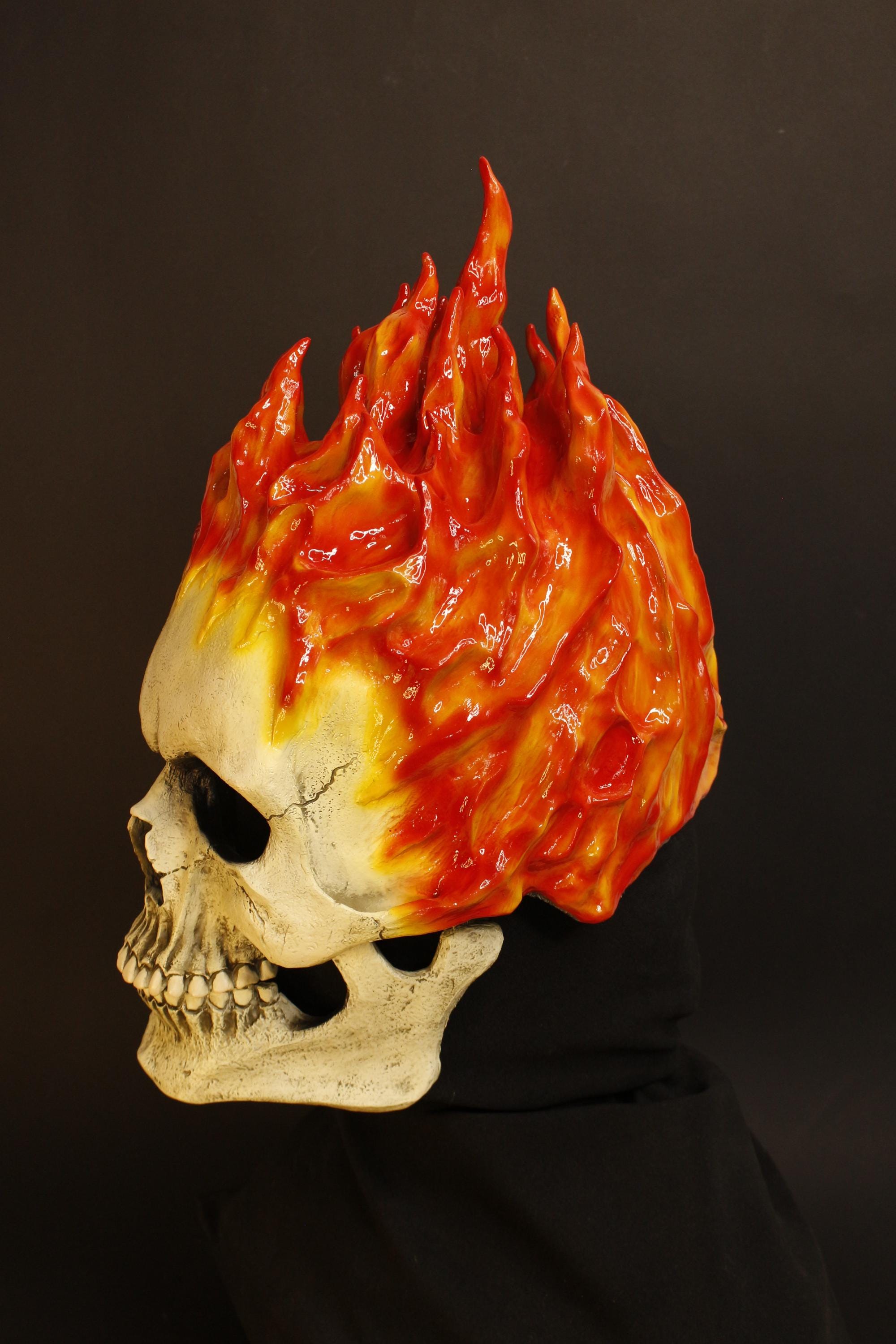 Fire Skull Cosplay Mask - Ghost Rider Inspired Mask Helmet With Movable ...