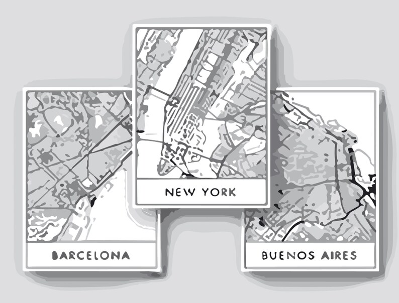 Printable City Map Sheets Digital Urban Cartography for Home Decor ...