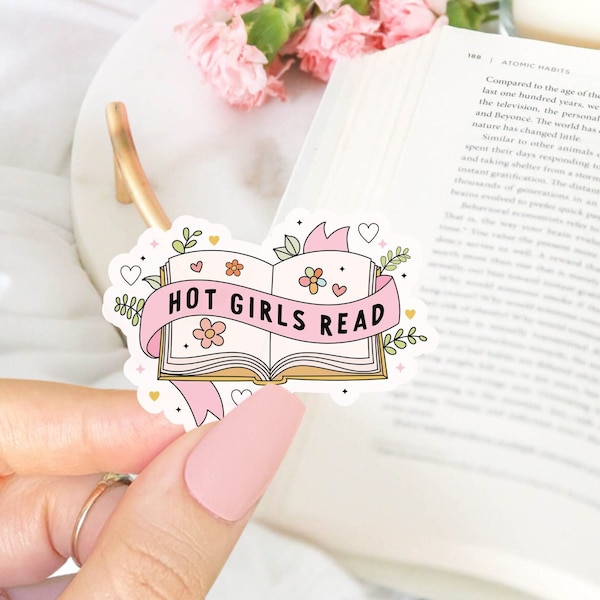 Hot Girls Read Sticker, Kindle Decal, Waterproof Vinyl Sticker, Gift for Book Lover, Best Friend Gift.