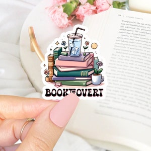 Booktrovert Bookstack Sticker, Bookworm Sticker, Floral Kindle Decal, Waterproof Vinyl Sticker, Gift for Book Lover, Best Friend Gift.