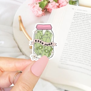 Book Fund Sticker, Bookworm Sticker, Kindle Decal, Waterproof Vinyl Sticker, Gift for Book Lover, Best Friend Gift.