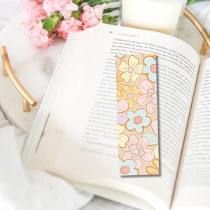 Pastel Floral Bookmark, Handmade Bookmark, Personal book gift for best friend, Unique book gifts.
