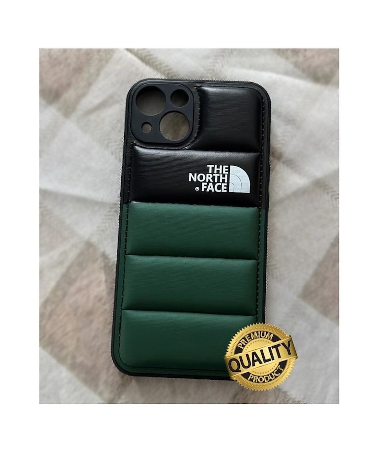 The North Face Puffer Green Phone Case for iPhone Etsy