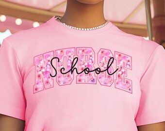 Schoolverpleegkundige T-shirt met korte mouw, terug naar school verpleegkundige shirt, T-shirt voor schoolverpleegkundige, cadeau voor schoolverpleegkundige, gif voor nieuwe schoolverpleegkundige