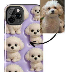Custodie per telefono personalizzate con cani in 3D per amanti dei cani, protezione resistente per il telefono, divertenti regali a tema animali, custodia personalizzata per proprietari di cani, design simpatico a forma di cane.