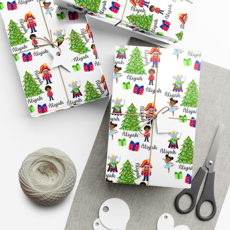 Holiday Nutcracker Wrapping Paper, Christmas Gift Wrap Papers, Custom