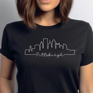 Pittsburgh Short Sleeve Tee, Pittsburgh Line Design Shirt, Yinzer Shirt, Gift for Pittsburgher, Pittsburgh Skyline, Pittsburgh Design Tee