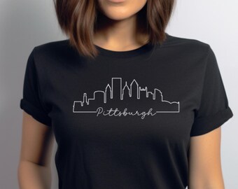 Pittsburgh Short Sleeve Tee, Pittsburgh Line Design Shirt, Yinzer Shirt, Gift for Pittsburgher, Pittsburgh Skyline, Pittsburgh Design Tee