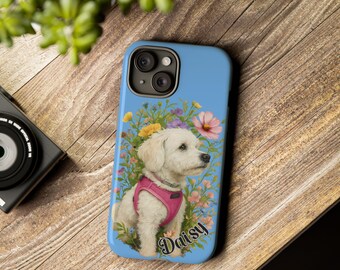 Personalized Pet Photo Art Phone Case, Custom Dog Mom Gift, Custom Tough Phone Cover, Pet Parent, Pet Lover Phone Case, iPhone, Galaxy