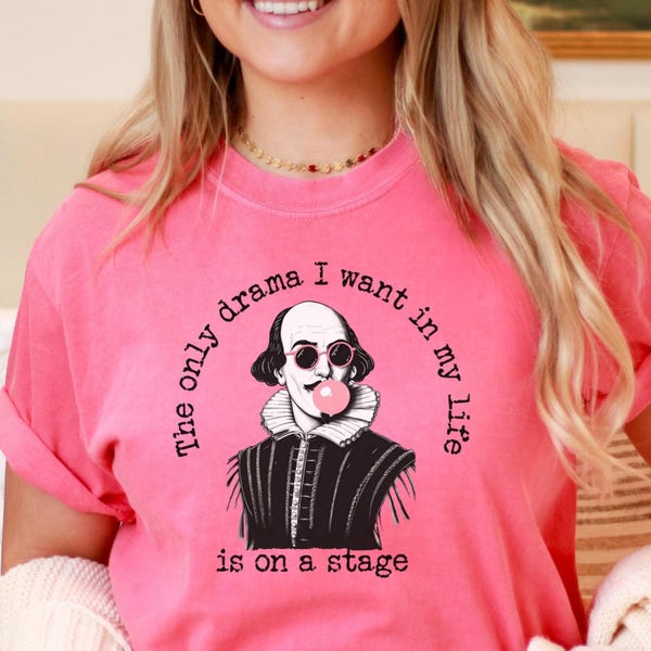 Camiseta para profesor de inglés, camiseta con cita de Shakespeare, regalo para educador teatral, camiseta divertida y artística, para obras de teatro de secundaria, ropa para equipos de secundaria.