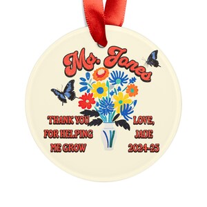Ornament, Lehrer Weihnachtsgeschenk, Acryl Ornament mit Band, Geschenk für Lehrer, Geschenk zum Schuljahresende