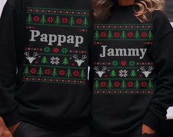 Gepersonaliseerde lelijke kersttrui voor familie of groep