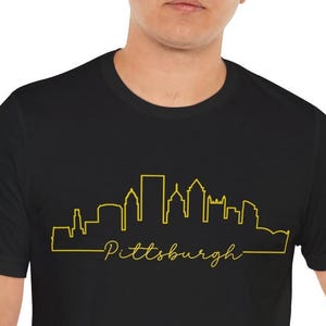 Pittsburgh Tee, Pittsburgh Line Design Shirt, Yinzer Shirt, Gift for Pittsburgher, Pittsburgh Skyline, Pittsburgh Design Tee