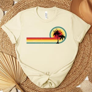 Retro Tropical Island Shirt, Comfort Colors Beach Shirt, Summer Vacation Shirt, Colorful Palm Tree Crewneck Shirt, Special Beach Lover Gift
